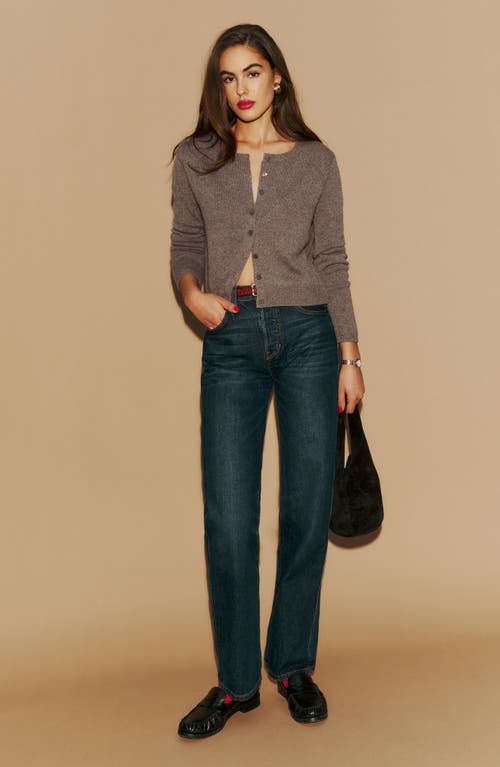 Shop Reformation Clara Cashmere & Wool Crew Cardigan In Cocoa