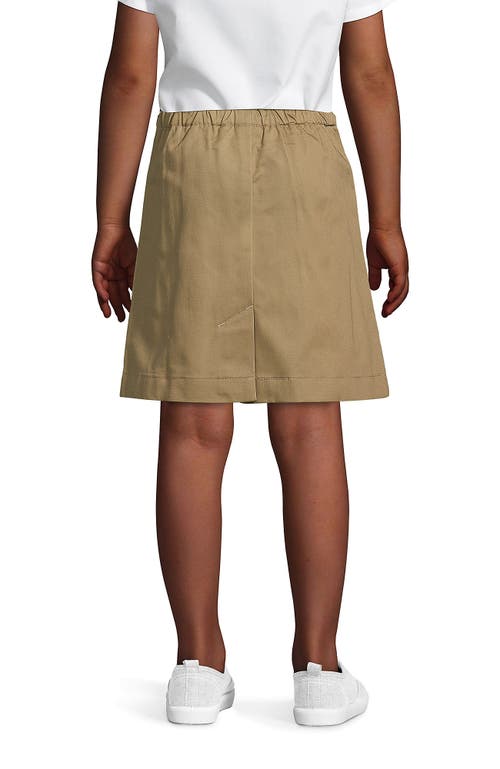 Shop Lands' End School Uniform Girls Slim Blend Chino Skort Above Knee In Khaki