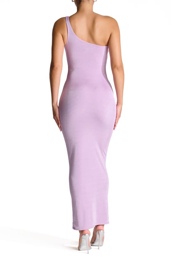Shop N By Naked Wardrobe One-shoulder Maxi Dress In Lavender