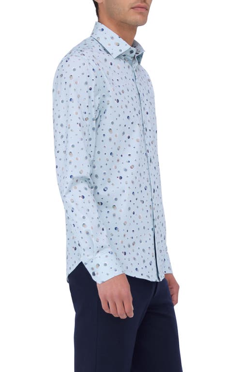 Bugatchi James Ooohcotton® Dot Print Button-up Shirt In Sage