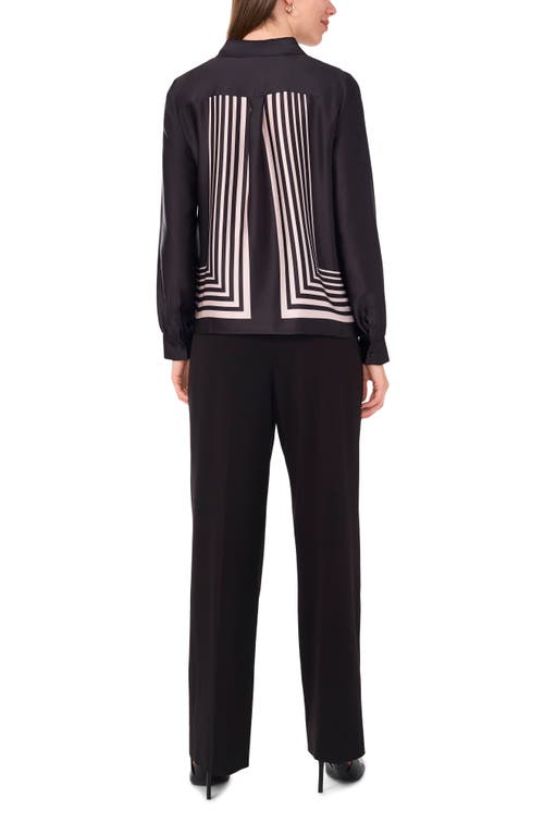 Shop Halogenr Halogen(r) Geo Stripe Button-up Shirt In Rich Black