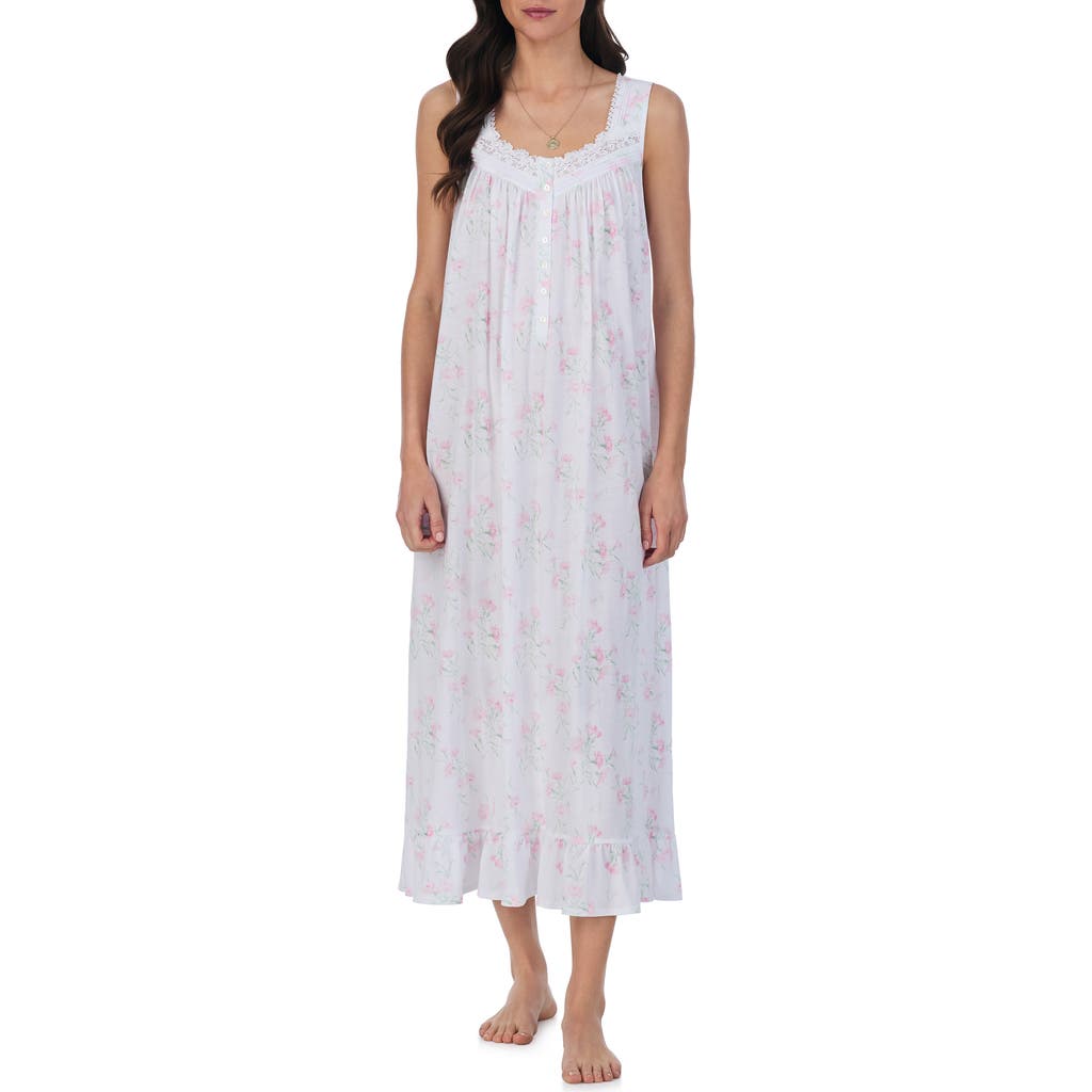 Eileen West Sleeveless Ballet Nightgown In Pink Floral