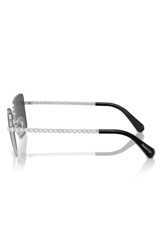 Shop Swarovski 53mm Matric Crystal Square Sunglasses In Silver