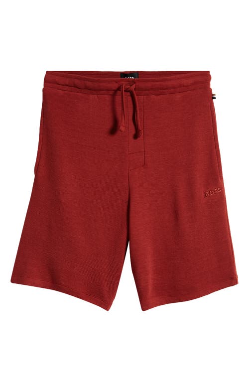 BOSS Ribbed Pajama Shorts Open Brown at Nordstrom,