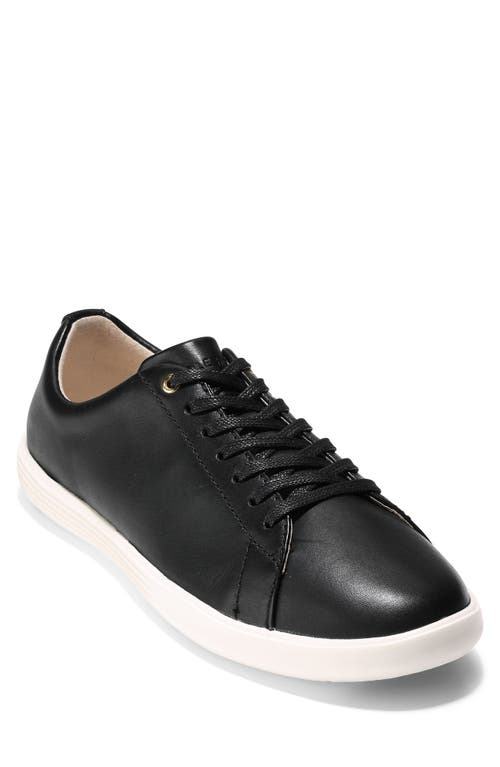 Cole Haan Grand Crosscourt Ii Leather Sneaker In Black Leather/white