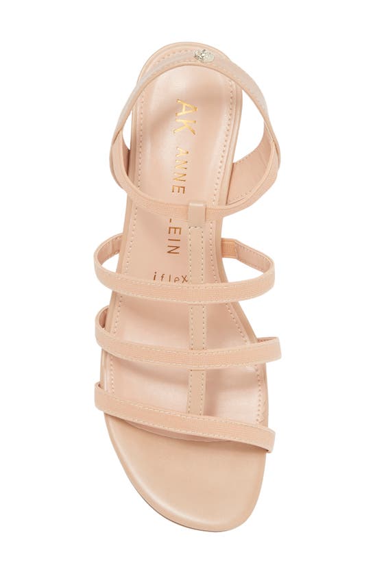 Anne Klein Bijou Strappy Wedge Sandal In Beige