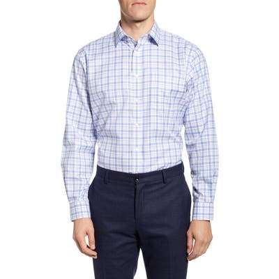 Nordstrom Shop Smartcare Traditional Fit Plaid Dress Shirt, Beige