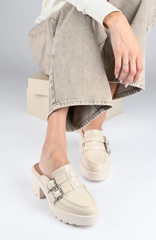 Shop Journee Collection Brydie Platform Mule In Tan
