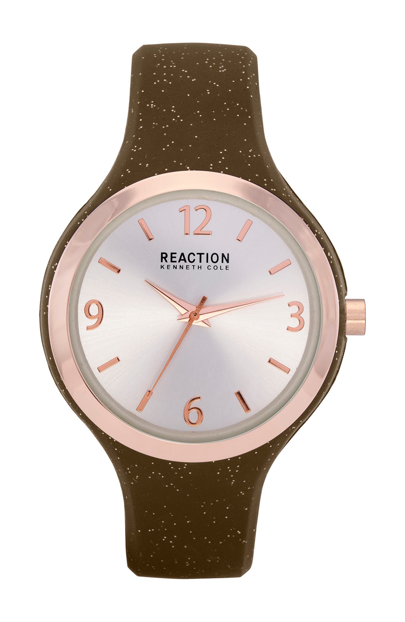 Kenneth Cole Reaction Reaction 3-hand Silicone Strap Watch, 46mm In Brown