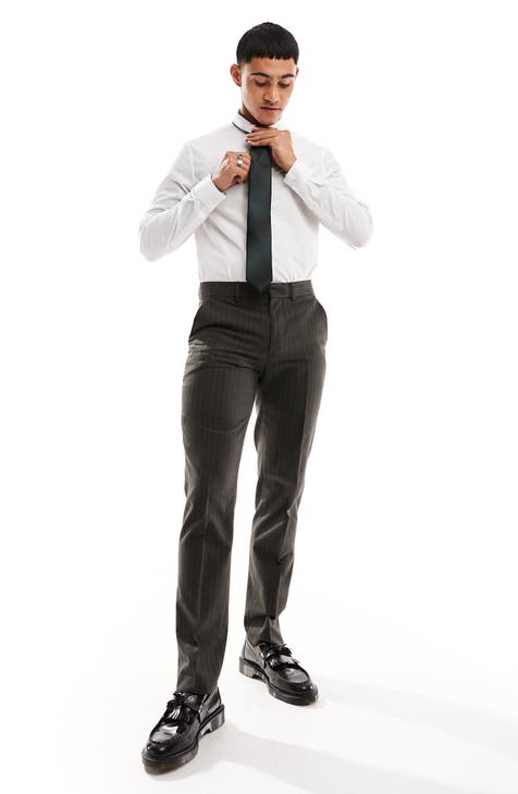 Slim Fit Pinstripe Suit Trousers