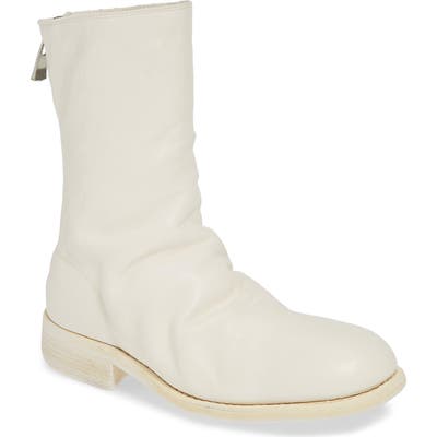 Guidi Back Zip Boot, White