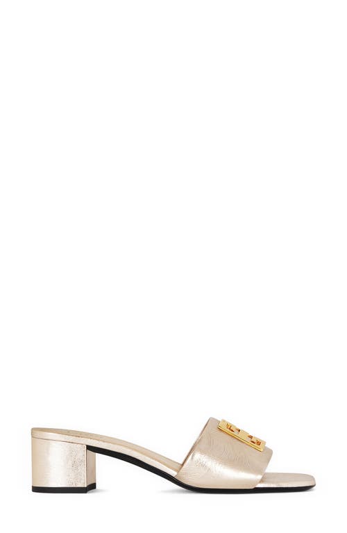 Givenchy 4G Block Heel Slide Sandal Dusty Gold at Nordstrom,