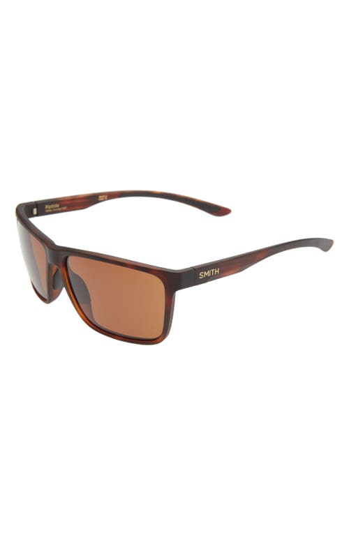 Smith Riptide 61mm Polarized Sport Square Sunglasses In Matte Tortoise/brown