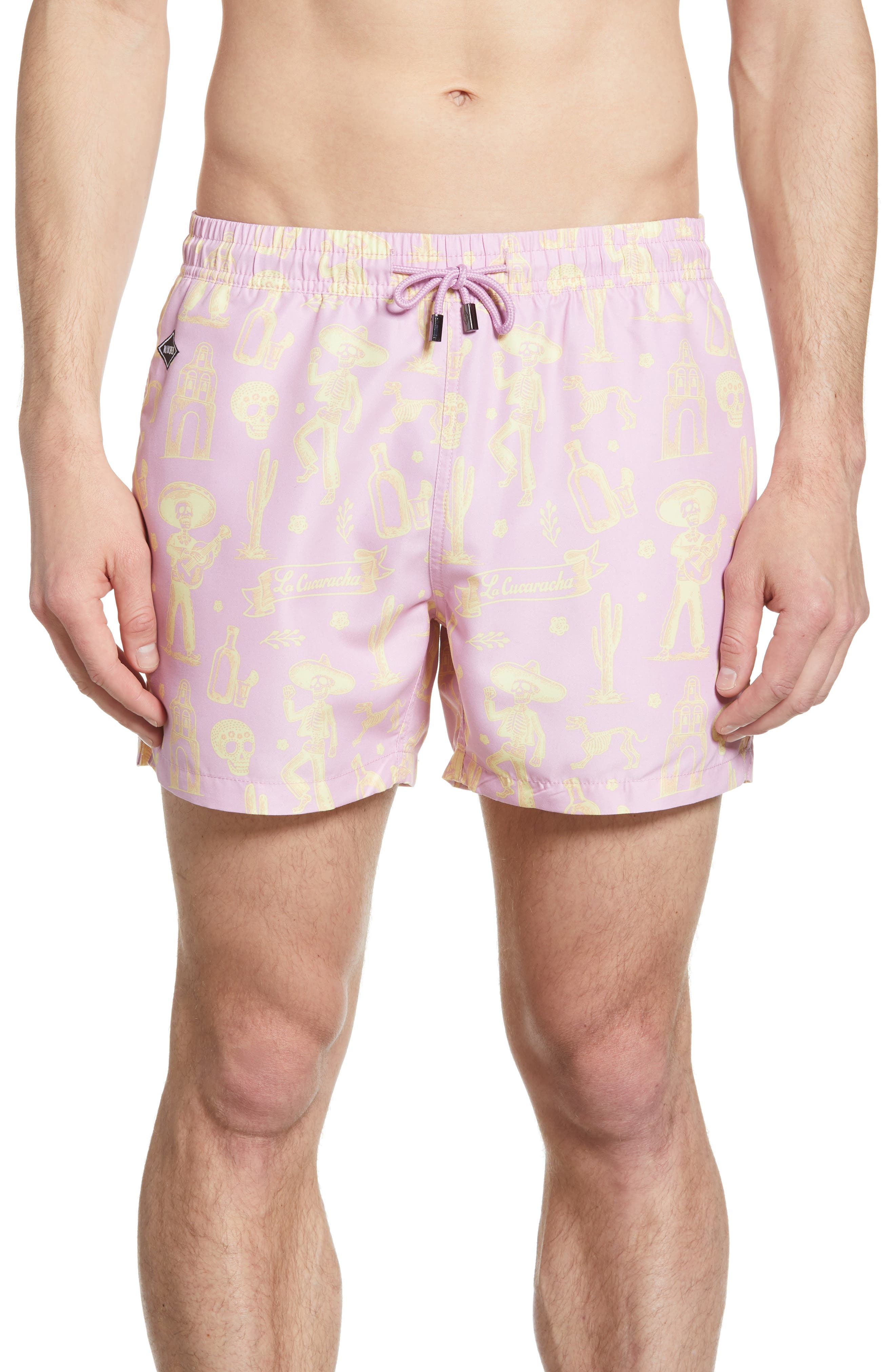 Nikben La Cucaracha Print Swim Trunks, Pink