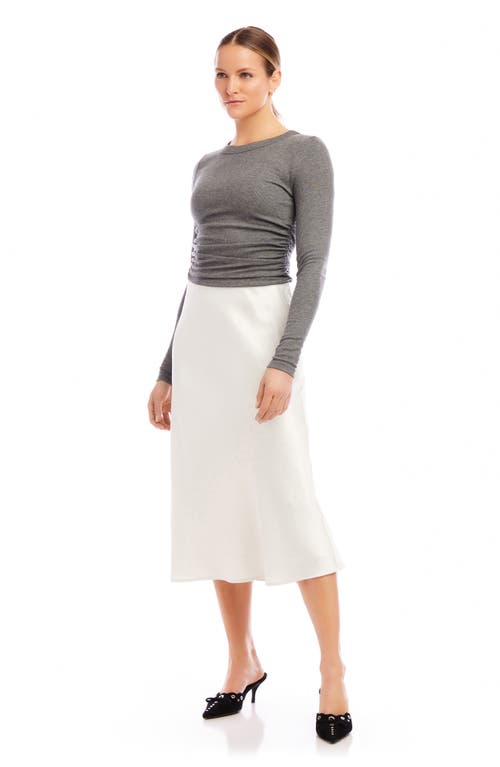 Fifteen Twenty Mia Bias Cut Satin Midi Skirt In Cream
