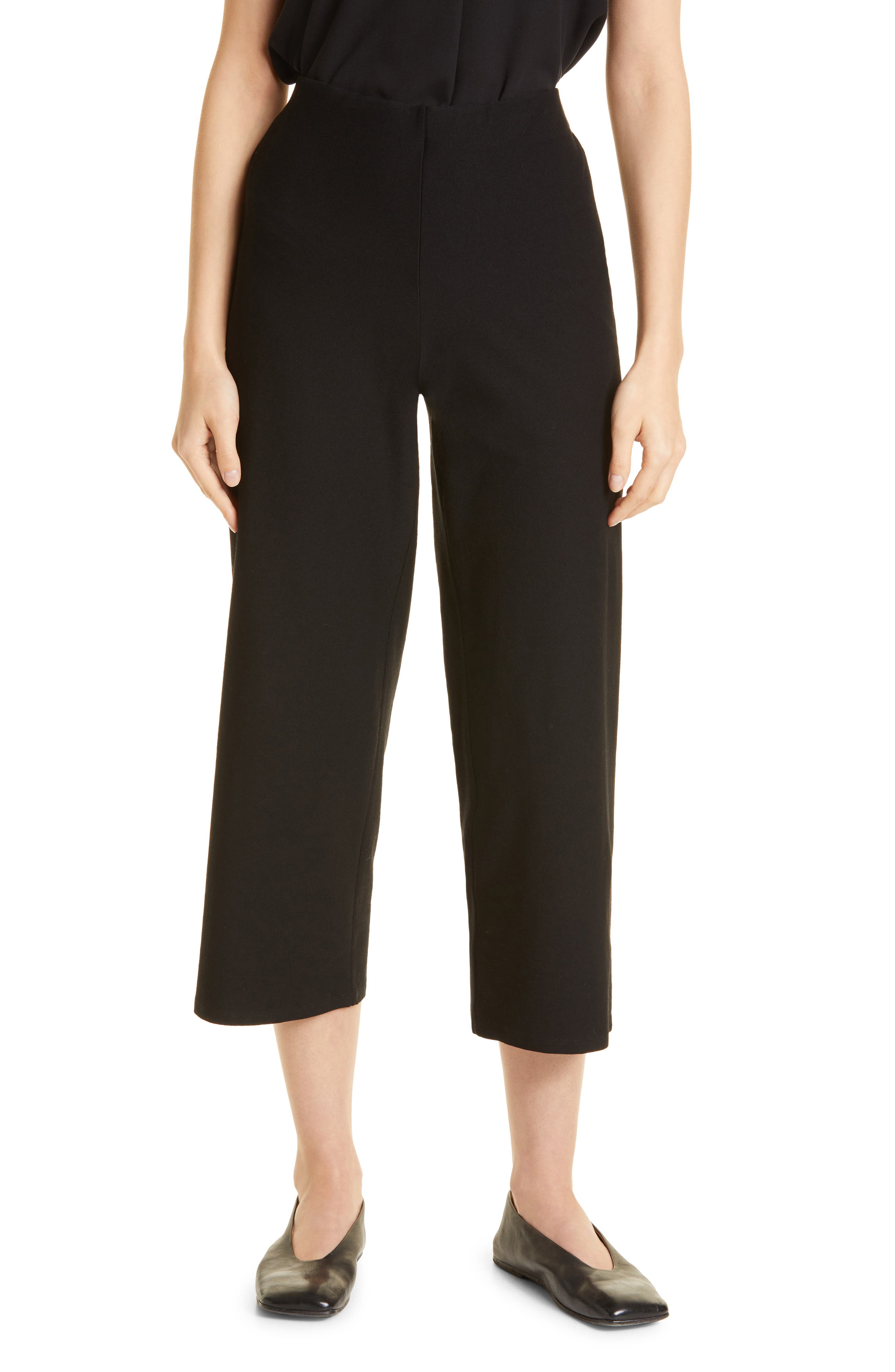 eileen fisher crop stretch knit pants