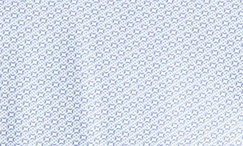 Tom Baine Slim Fit Short Sleeve Performance Stretch Button-up Shirt In Blue/white