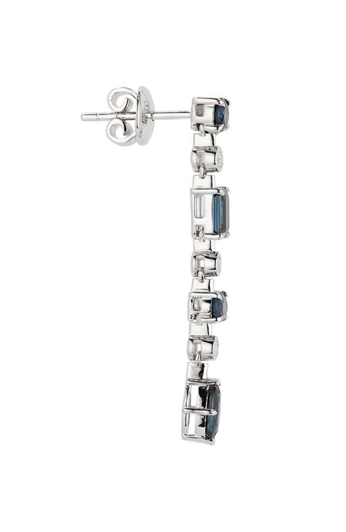 Valani Atelier Floating Sapphire & Diamond Linear Earrings In White Gold