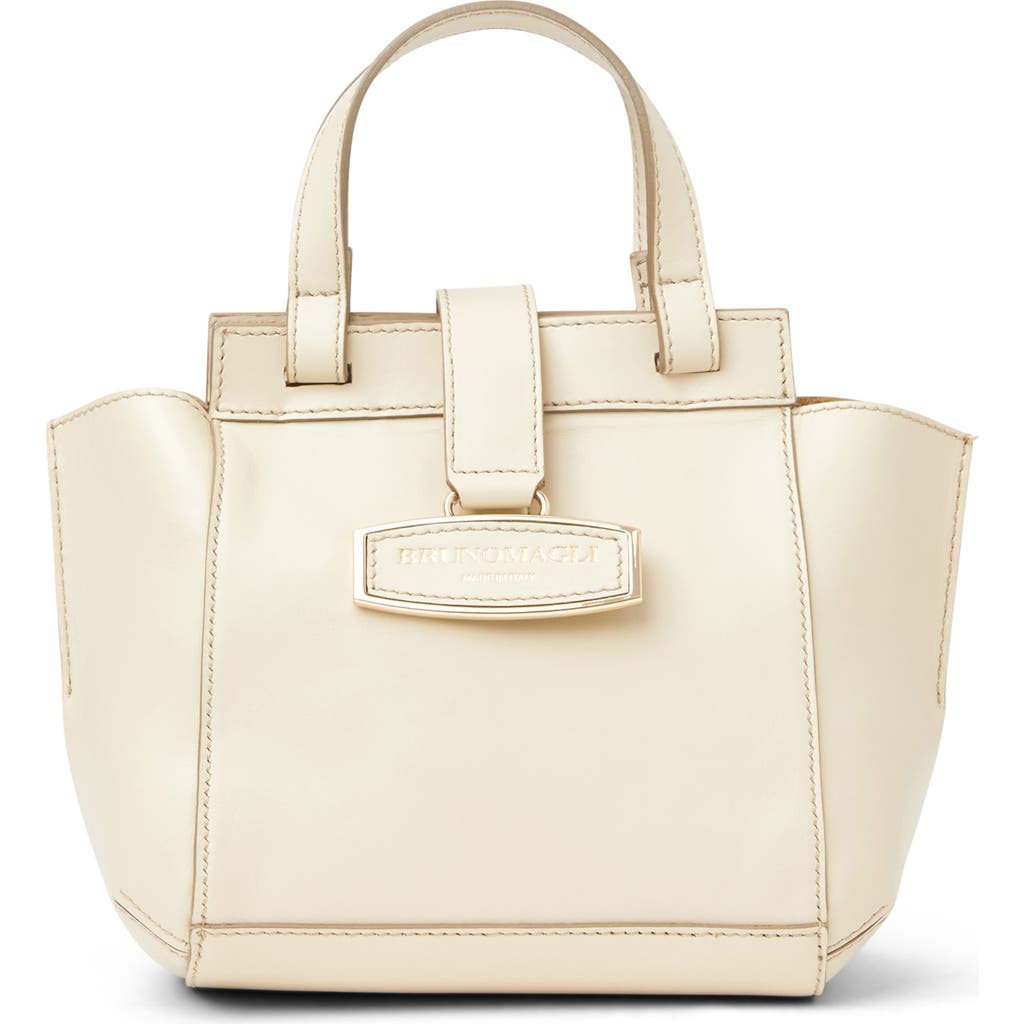 Bruno Magli Eva Leather Satchel In Cream
