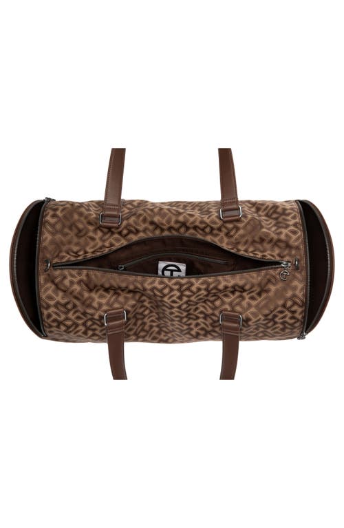 Shop Telfar Large Monogram Jacquard Duffle Bag In Chocolate Monogram