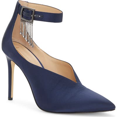 Imagine By Vince Camuto Greer Crystal Chain Pointed Toe Pump, Blue