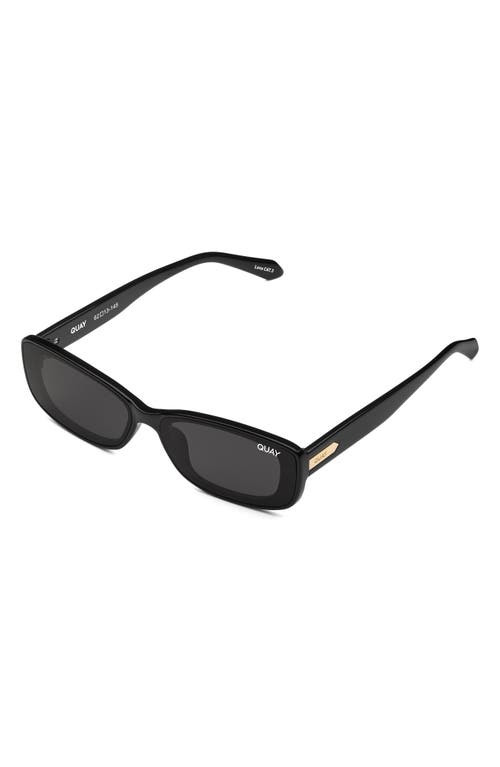 Shop Quay Vibe Check 35mm Polarized Small Square Sunglasses In Black/black Polarized