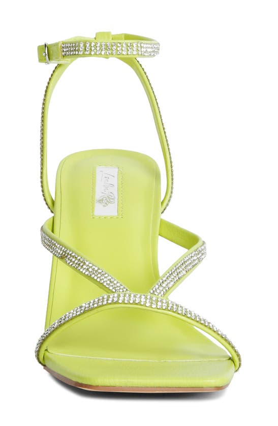 Shop Rag & Co London Rag Crush It Diamante Mid Heel Sandal In Lime