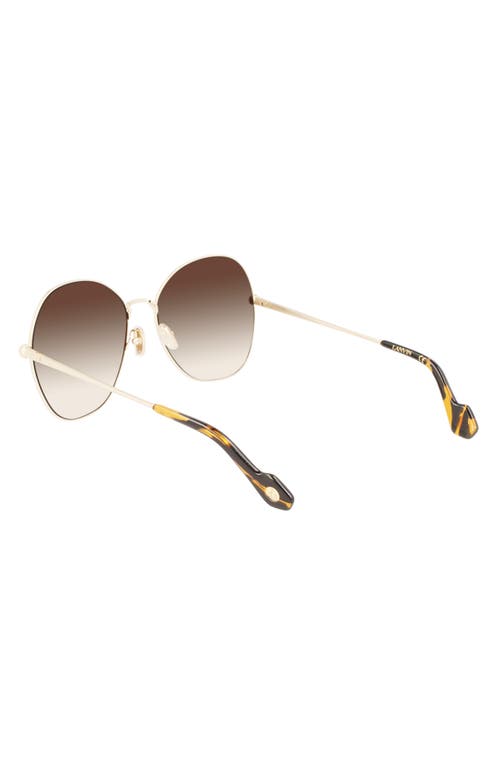 Shop Lanvin Arpege 59mm Tinted Round Sunglasses In Gold/gradient Brown