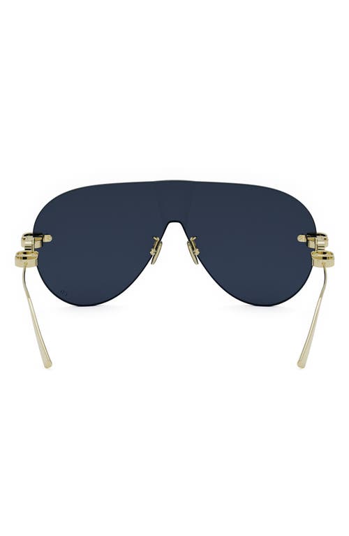 Shop Dior Cd Chain M2u Rimless Pilot Sunglasses In Shiny Gold Dh/blue