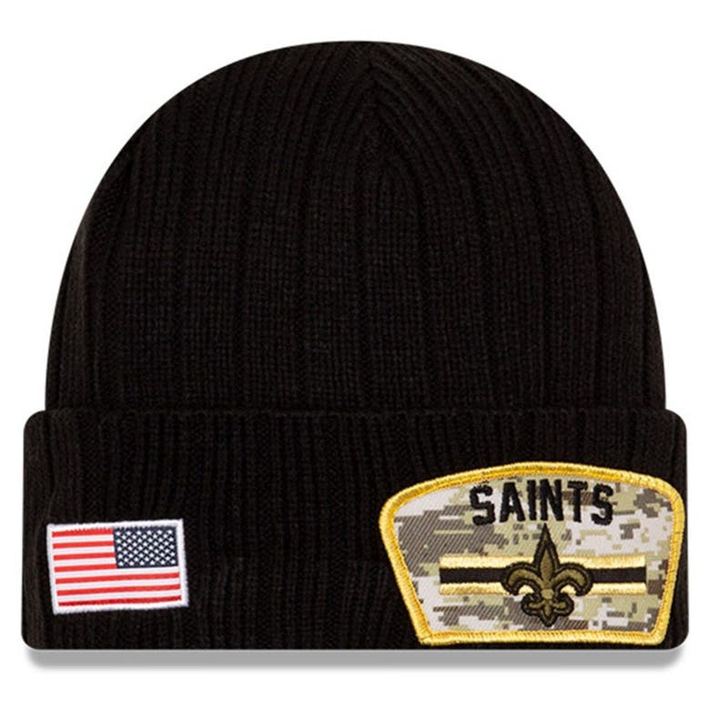 New Era Youth Boys and Girls Black New Orleans Saints Social Justice Cuffed Knit  Hat