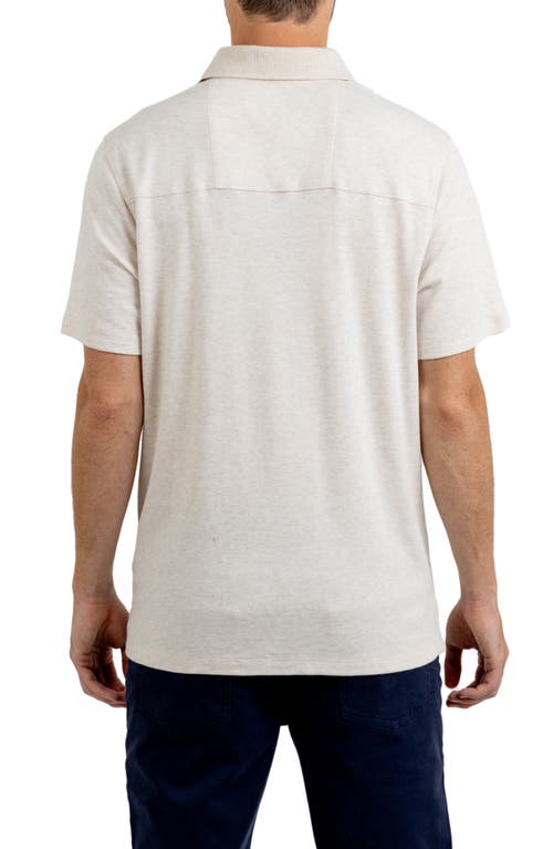 Rainforest Heathered Jersey Polo In Oatmeal