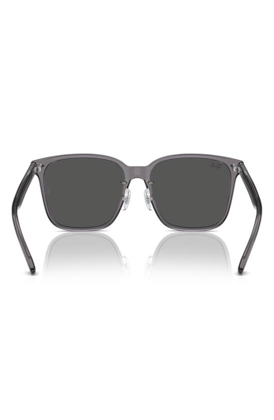 Ray Ban Slim Square 57mm Sunglasses In Transparent Grey