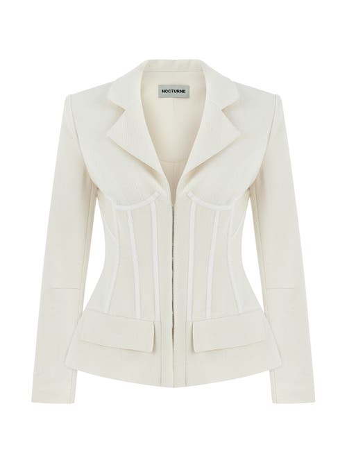 Double-Breasted Underwire Detailed Jacket in Ecru
