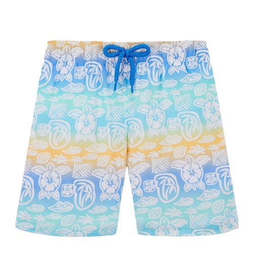 Vilebrequin Kids' Tahiti Turtles Ultra-Light And Packable Swim Trunks in Blanc at Nordstrom