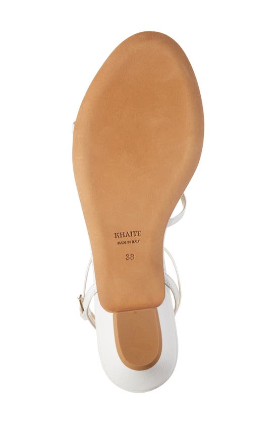 Shop Khaite Jones Asymmetric T-strap Sandal In White