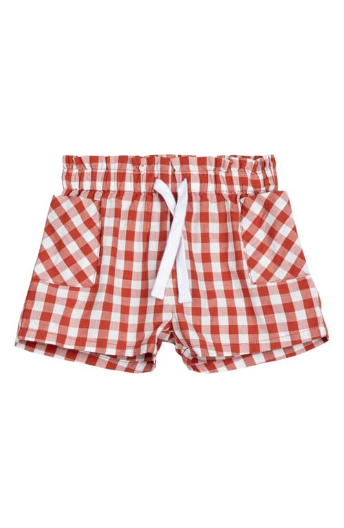 MILES THE LABEL Gingham Check Organic Cotton Shorts 502 Brick at Nordstrom, M