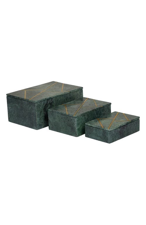 Shop Vivian Lune Home 3-piece Marble Box Set In Green