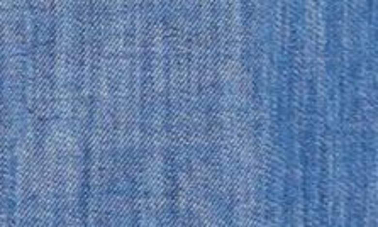 Shop Zimmermann Blanket Stitch Denim Mini Shirtdress In Railway Blue