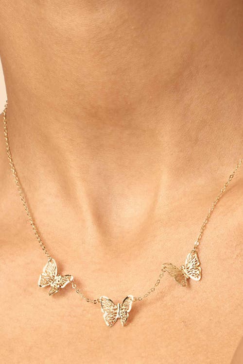 Shop Oradina 14k Yellow Gold Social Butterfly Necklace