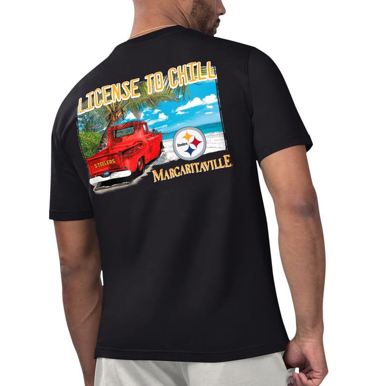 Shop Margaritaville Black Pittsburgh Steelers Licensed To Chill T-shirt
