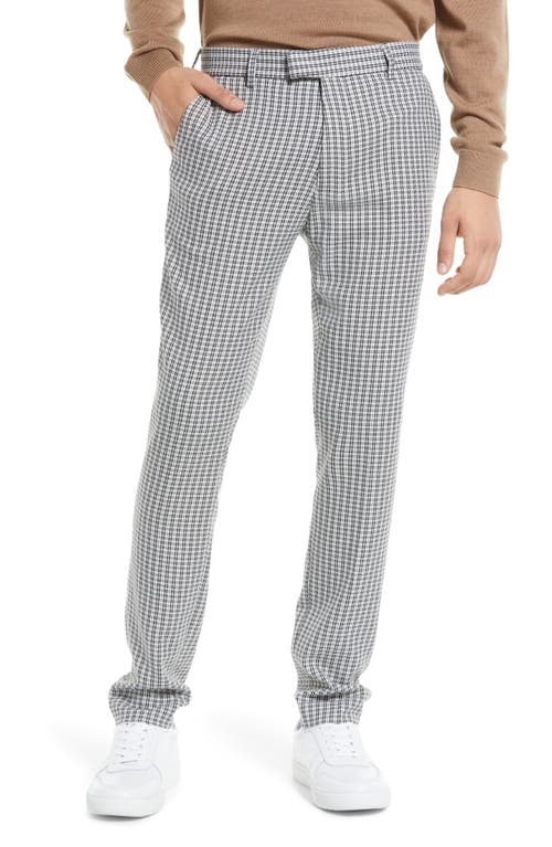 Topman Mini Houndstooth Skinny Fit Trousers in Stone