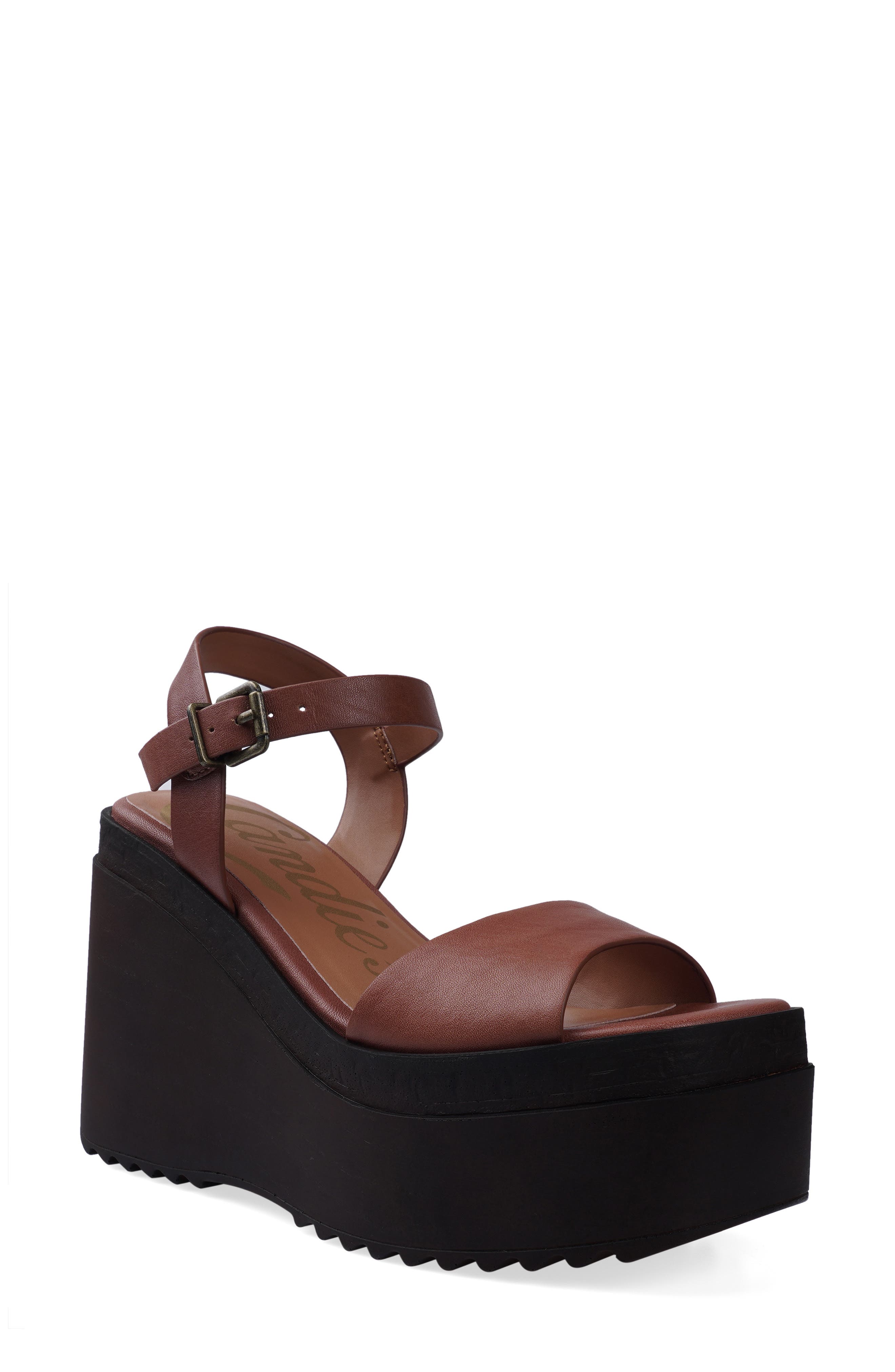 Candies Candie's Daryna Platform Wedge Sandal In Cognac
