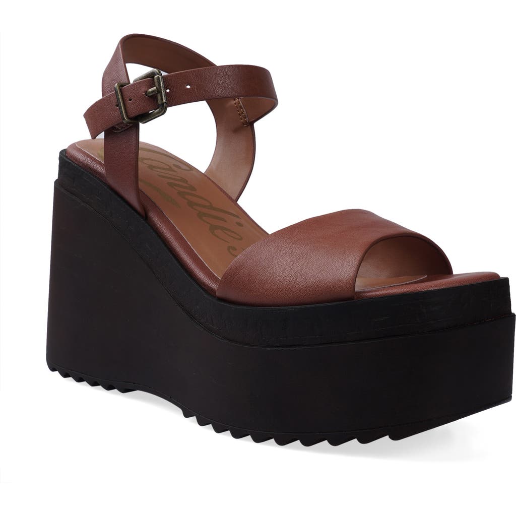 Candies Candie's Daryna Platform Wedge Sandal In Cognac