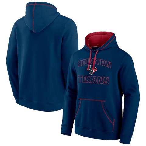 Men's Antigua Black/Heather Gray Houston Texans Victory Colorblock Pullover Hoodie Size: Medium