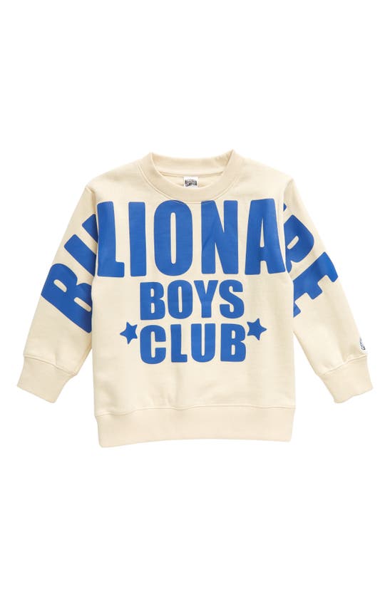 Shop Billionaire Boys Club Kids' Coverage Cotton Blend Sweatshirt In Cloud Creme