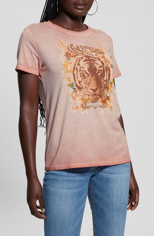 GUESS GUESS TIGER GOD BURNOUT GRAPHIC T-SHIRT 