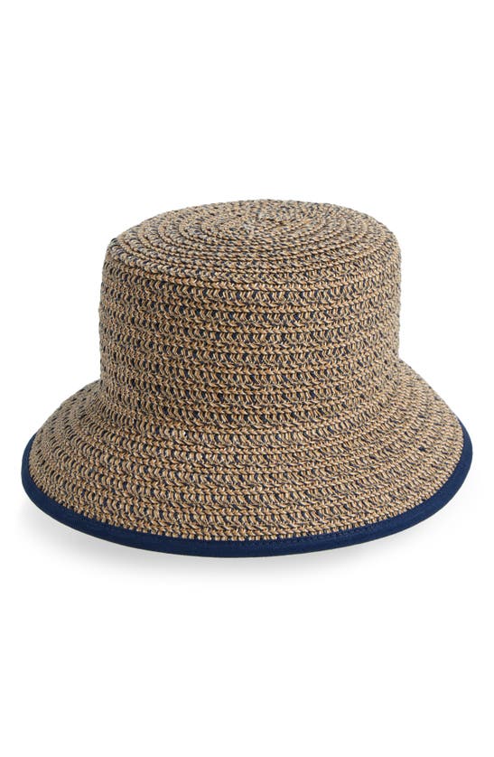Shop Nine West Split Back Bucket Hat In Navy Multi