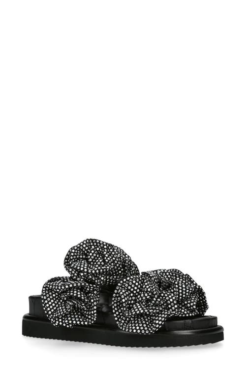 Kurt Geiger London Orson Bloom Crystal Slide Sandal in Black