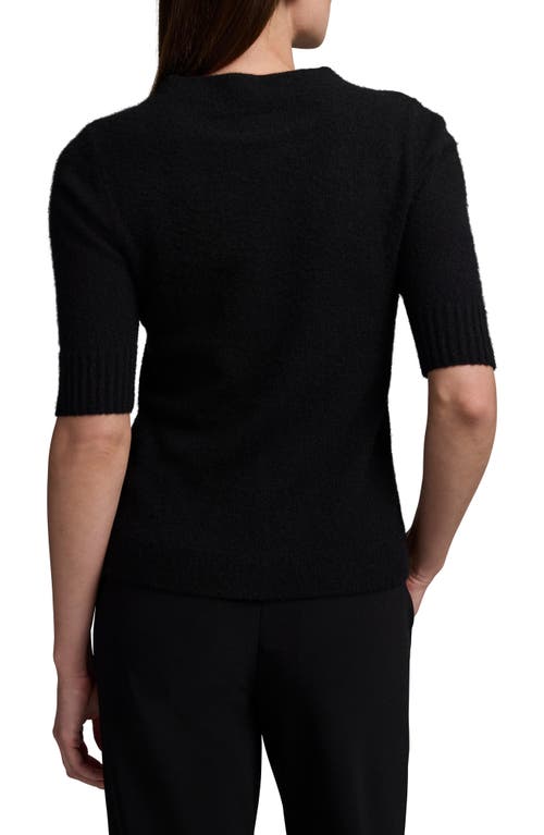 Shop Nic + Zoe Nic+zoe Luxe Elbow Sleeve Cashmere Sweater In Caviar