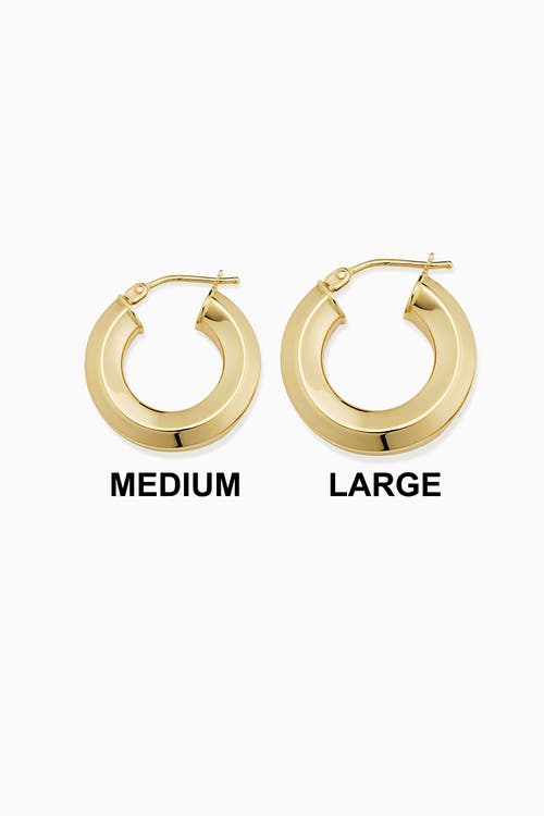 Oradina 14k Gold Clean Cut Hoops Earrings In Yellow Gold - 16mm